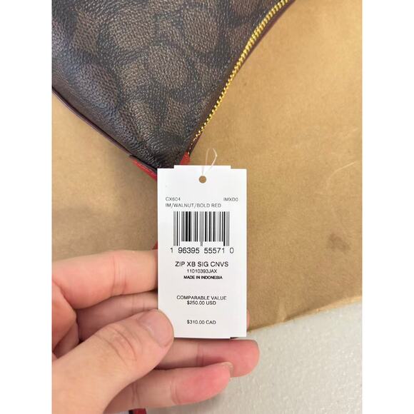 Coach CX604 Zip Top Crossbody Bag In Signature Canvas - Picture 6 of 6